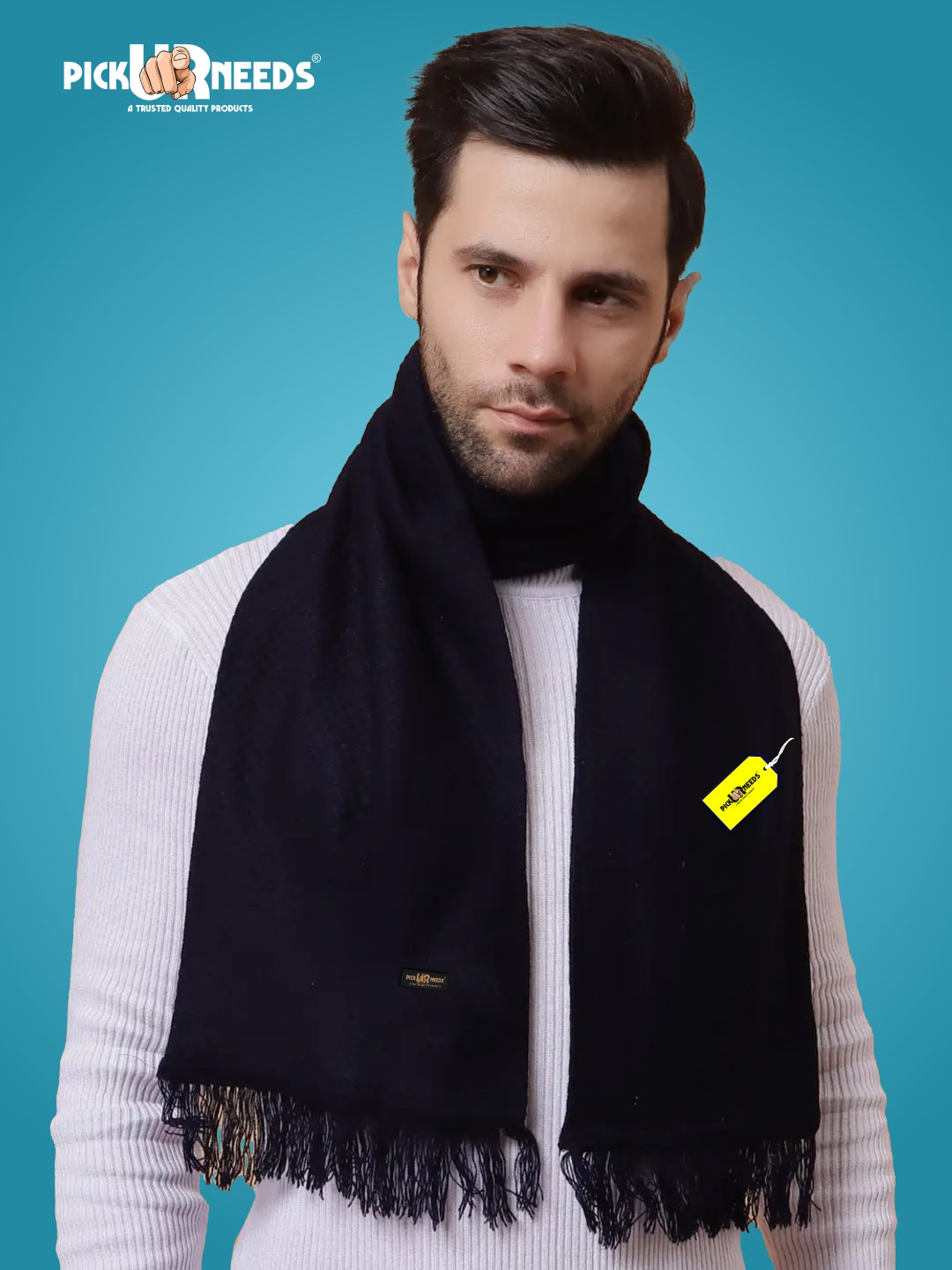 Pick Ur Needs Premium Soft, Warm & Breathable Wool Blend Winter Scarf for Men Fashionable Elegant Muffler