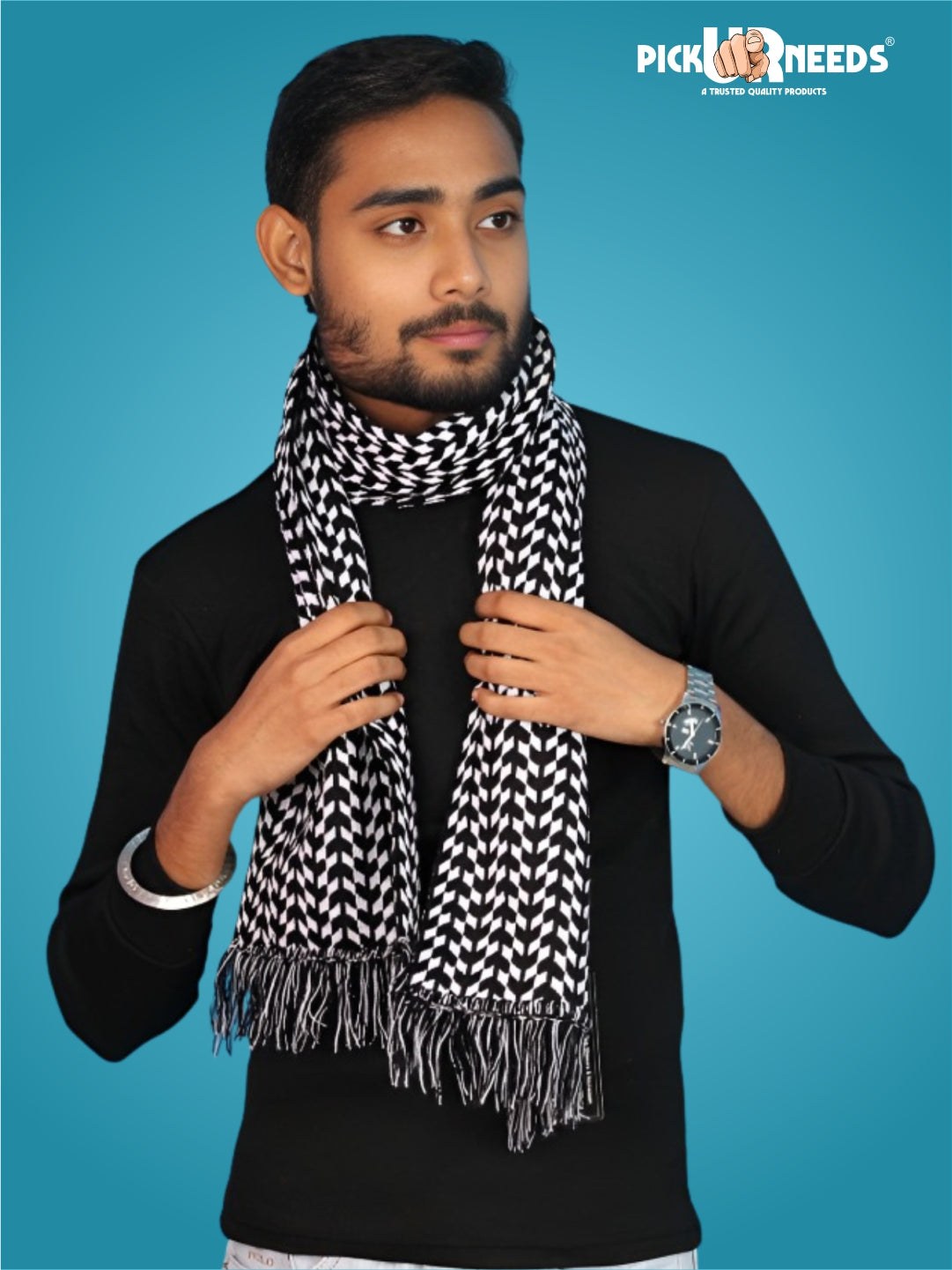 Pick Ur Needs Men’s Knit Winter Muffler Wool-Blend Scarf for Men Stylish Warm Muffler for Office, Casual & Travel Wear