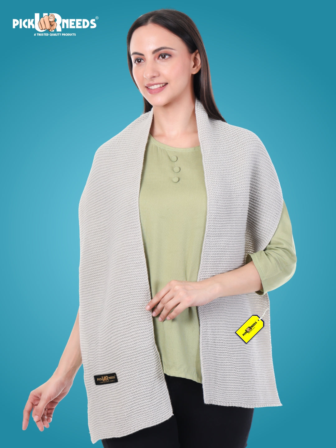 Pick Ur Needs Premium Knitted Winter Shawl/Stole for Women | Soft & Warm Woolen Wrap | Multipurpose Muffler,Shrug & Scarf