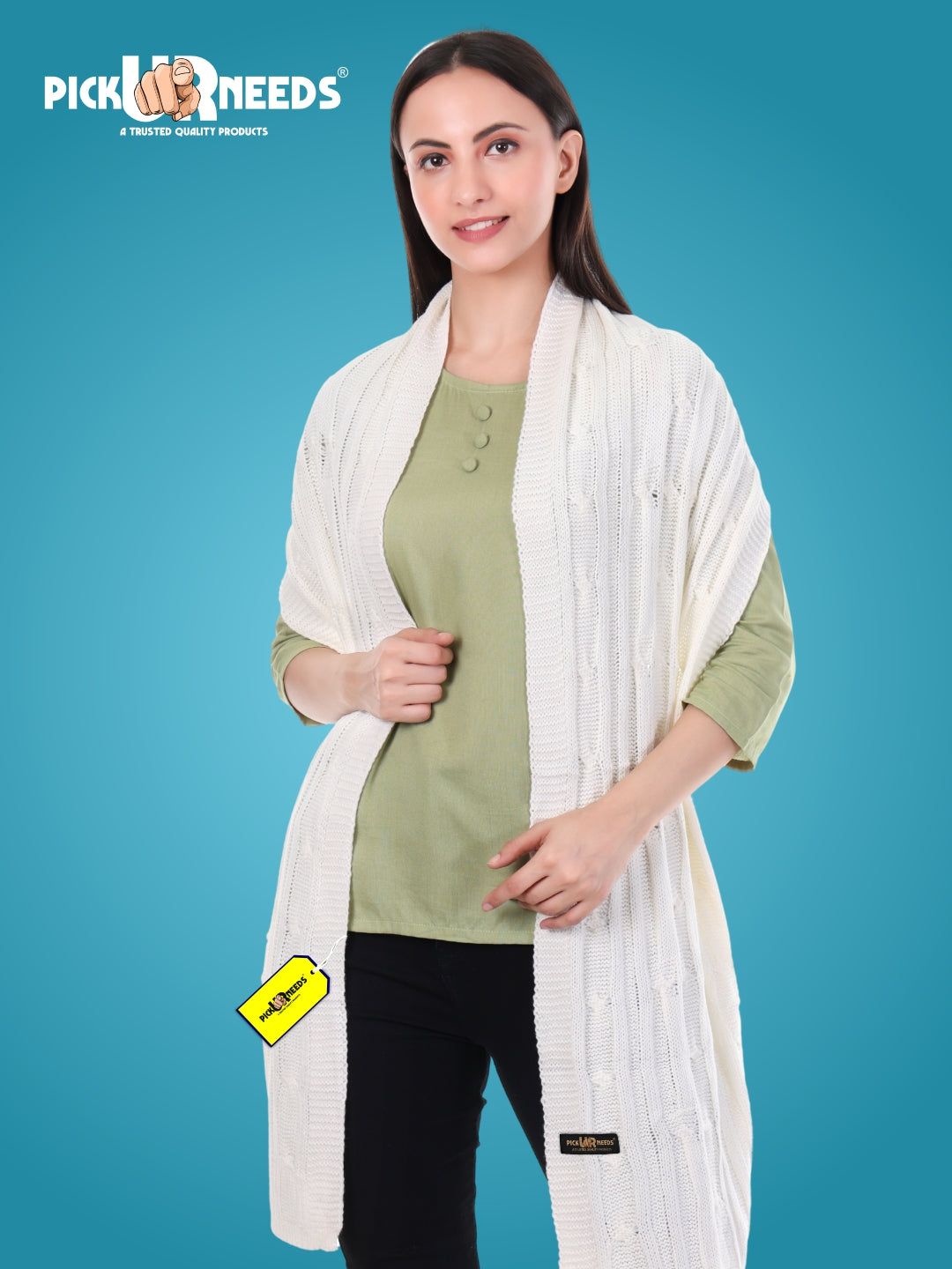 Pick Ur Needs Women’s Woolen Muffler Soft & Warm Knitted Scarf Winter Neck Wrap Premium Acrylic Wool Stylish Hand-Washable