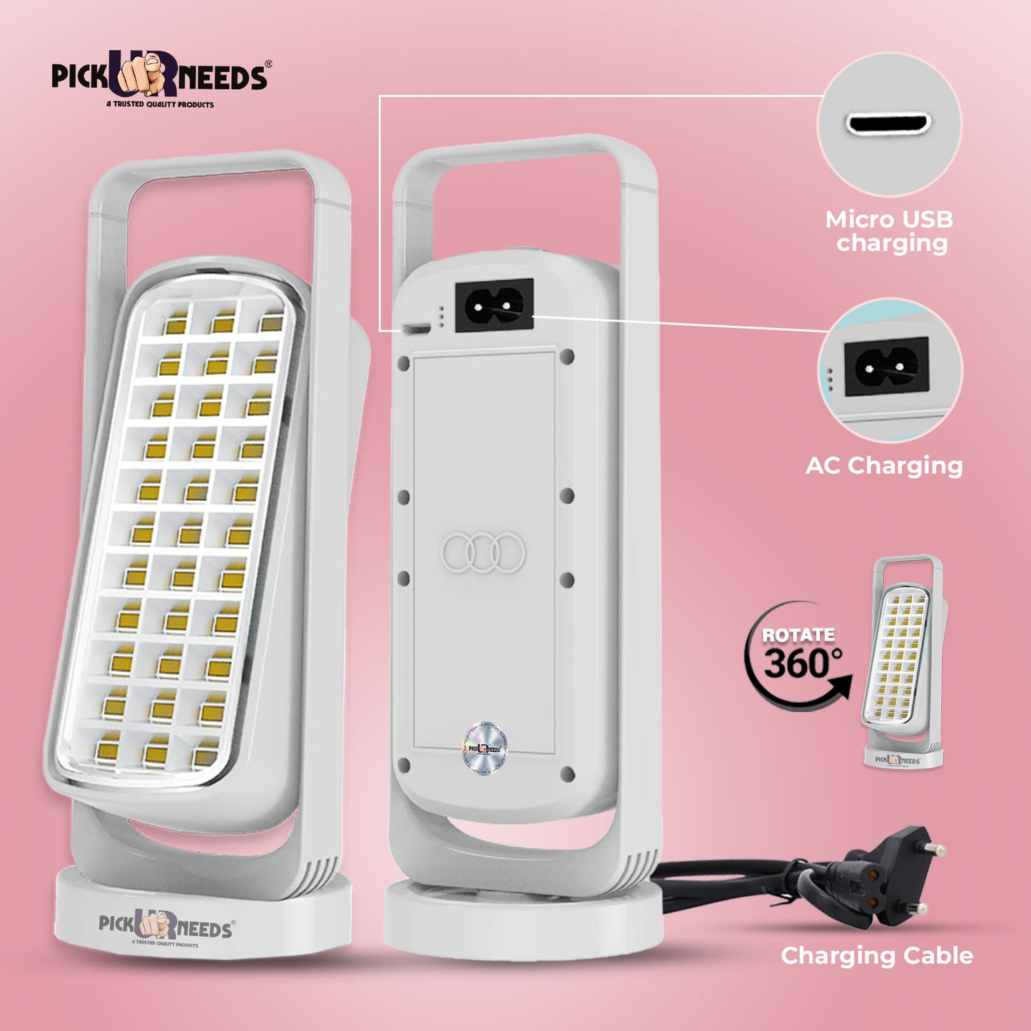 Pick Ur Needs Home Rechargeable Emergency LED Light With 33 SMD Floor & Hanging Lamp Lantern Emergency Light