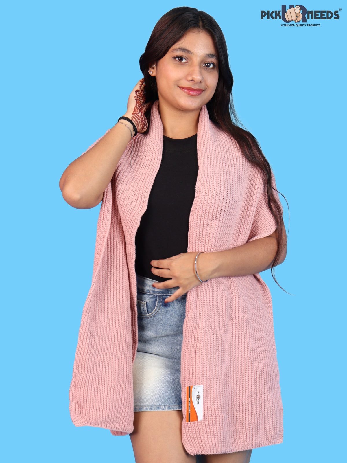 Pick Ur Needs Soft Warm Winter Muffler Shawl Stole Knitted Wrap for Girls & Women Stylish Lightweight Shoulder Scarf