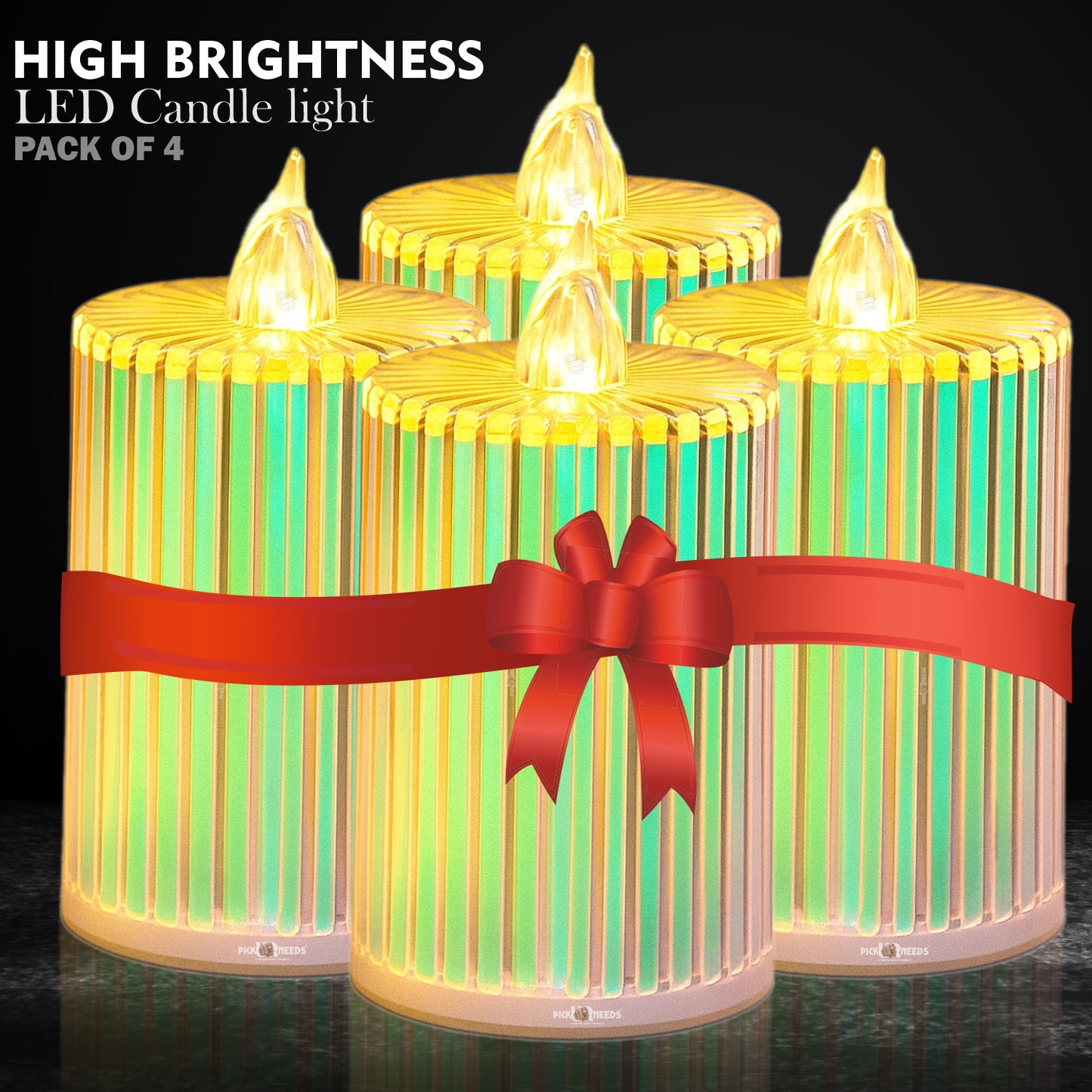 Pick Ur Needs Flameless LED Candle Light with Warm Yellow Flickering Artificial Candle for Home Decor, Festival & Romantic Lighting