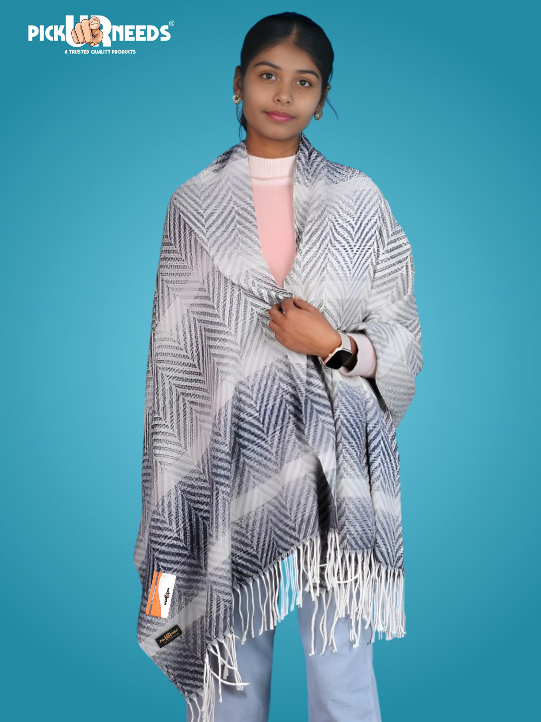 Pick Ur Needs Women's Designer Shawl Cozy Winter Wrap Soft Lightweight Shawl for Office & Travel
