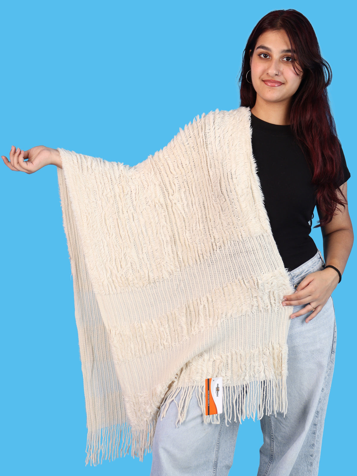 Pick Ur Needs Warm Winter Shawl & Stole for Women & Girls Soft Textured Woven Wrap with Fringe Detailing