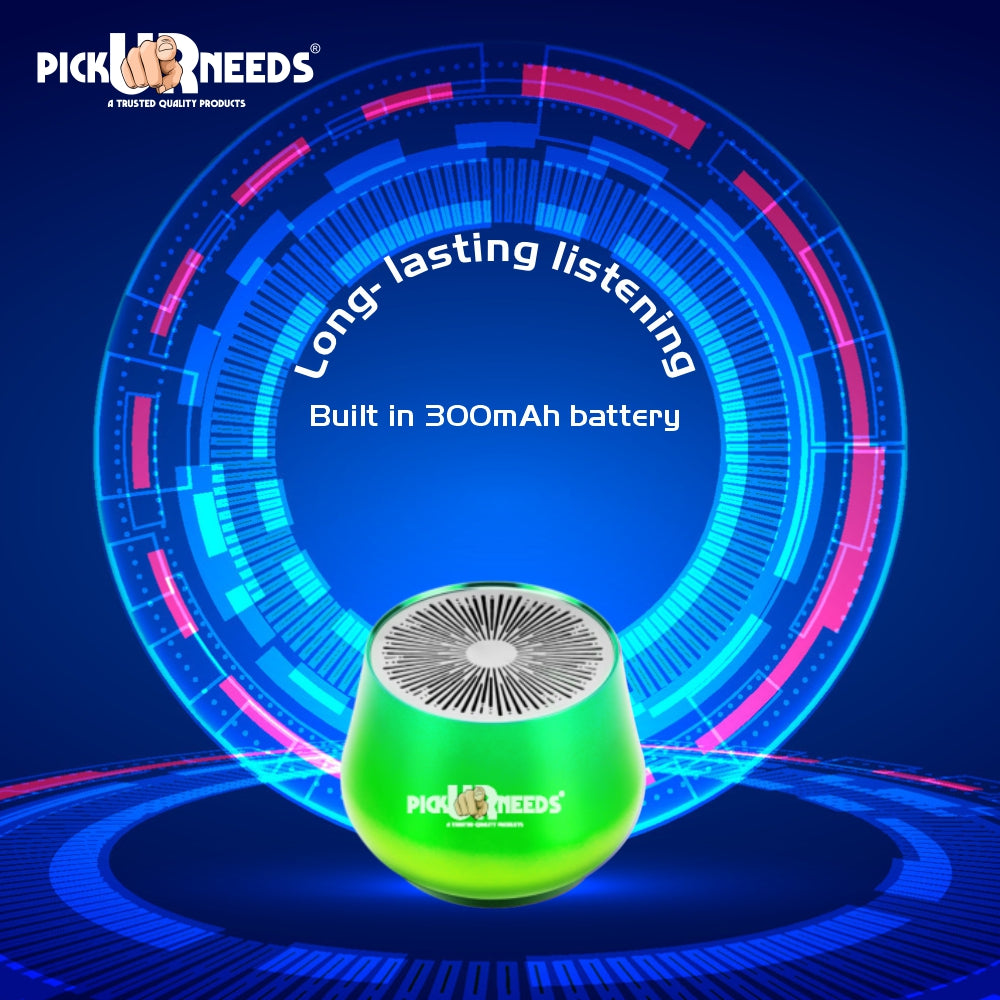 Pick Ur Needs  Mini TWS Metal Body Rechargeable Speaker With Calling Function / TF Card Support 8 W Bluetooth Speaker  (Green, 5.0 Channel) Be the first to Review this product