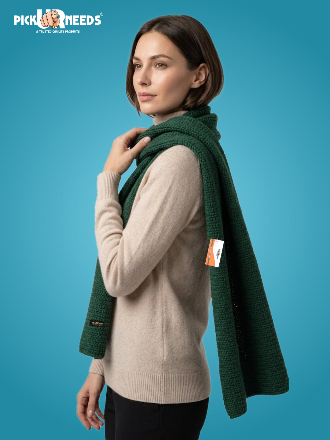 Pick Ur Needs Women's Knit Shawl Wrap with Border Soft, Warm & Lightweight Winter Stole Elegant Tan Bordered Scarf for Girls