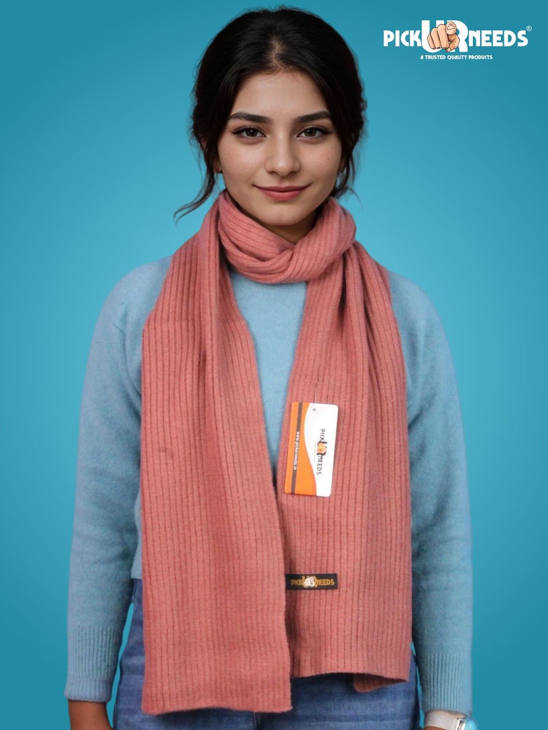 Pick Ur Needs Ultra Soft Ribbed Knit Muffler for Women Warm Winter Woolen Scarf Cozy Lightweight Neck Warmer for Casual & Outdoor Use
