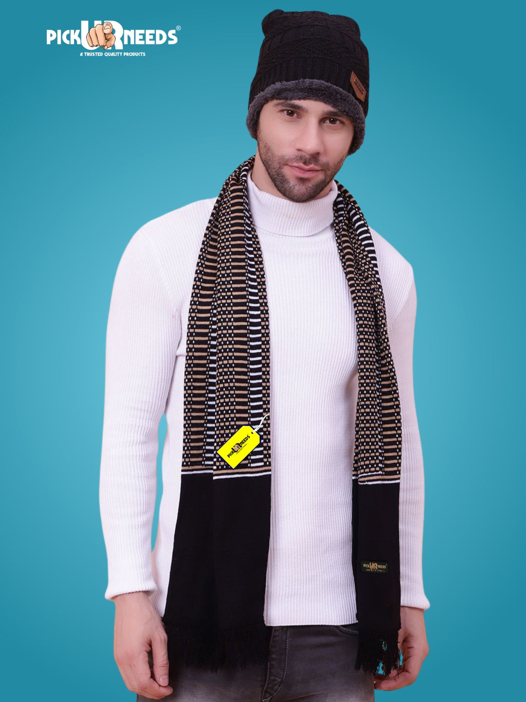 Pick Ur Needs Premium Winter Muffler for Men Soft Woolen Knitted Scarf for Warmth & Style