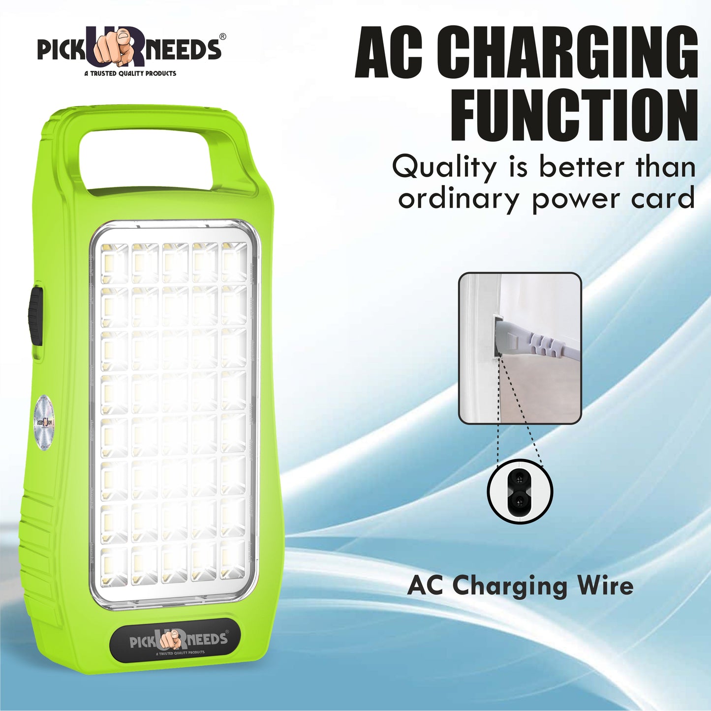 Pick Ur Needs 50W Rechargeable Emergency Light With 40 SMD Big LED 4500mAh Long Battery Backup 8 hrs Lantern Emergency Light