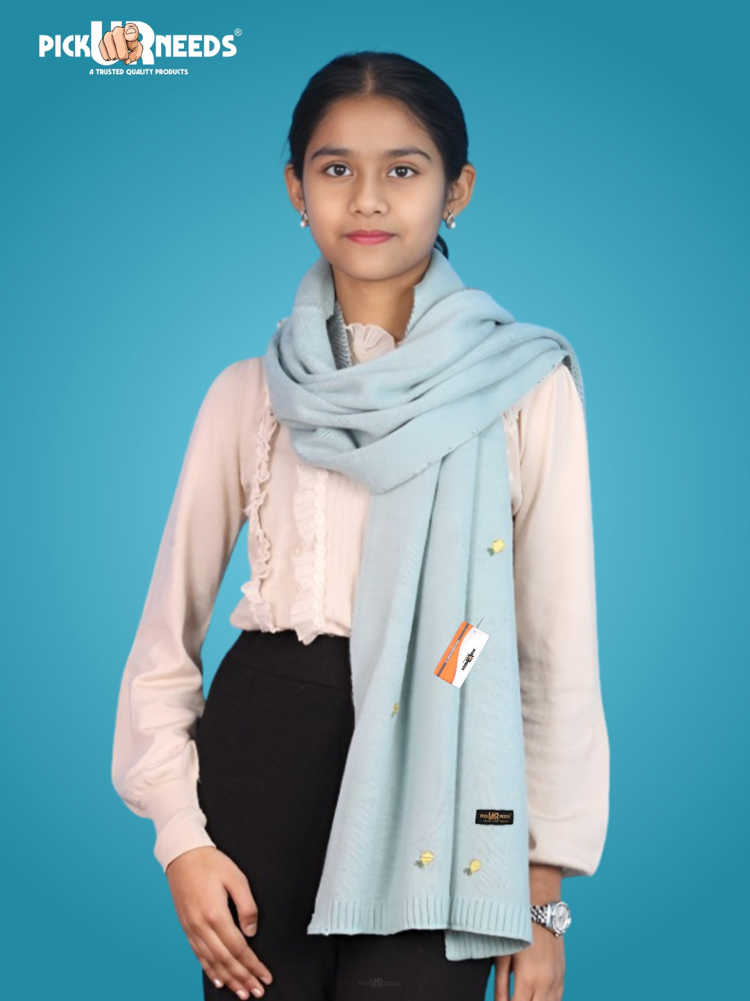 Pick Ur Needs Women's Knit Shawl Wrap with Border Soft, Warm & Lightweight Winter Stole Elegant Tan Bordered Scarf for Girls