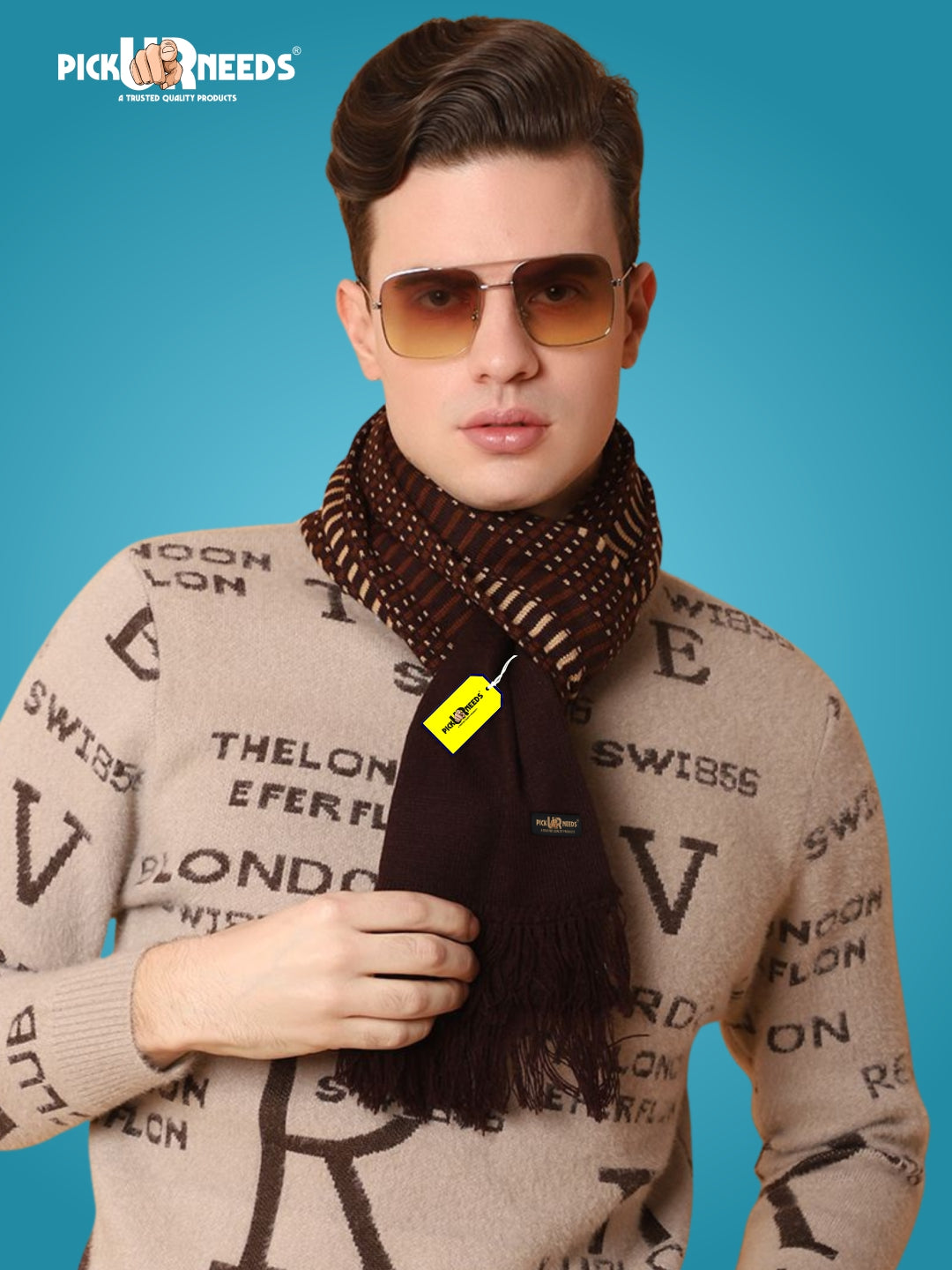 Pick Ur Needs Premium Winter Muffler for Men Soft Woolen Knitted Scarf for Warmth & Style