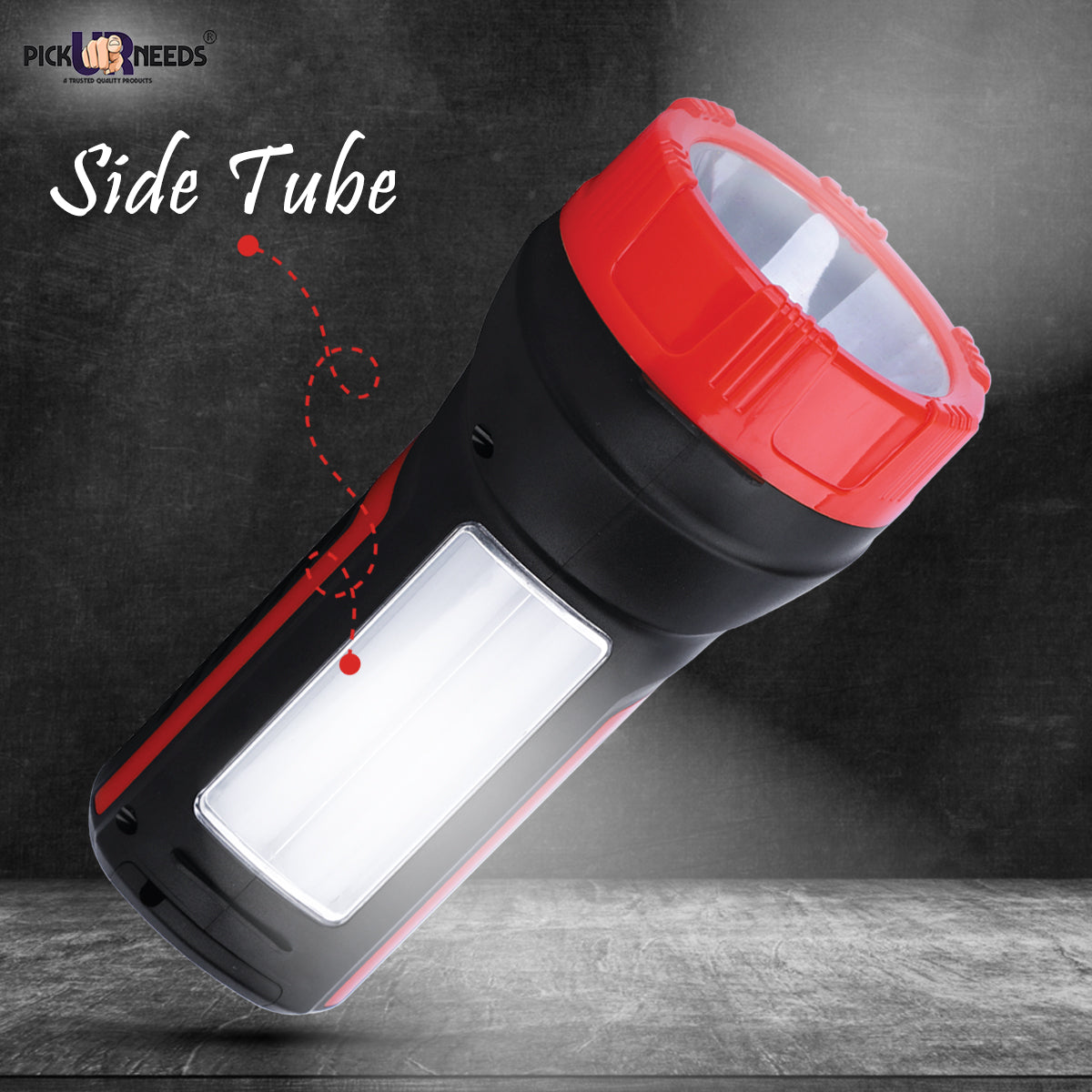 Pick Ur Needs 75W Laser + Side Long Range Emergency Tube Rechargeable Bright LED Torch Light