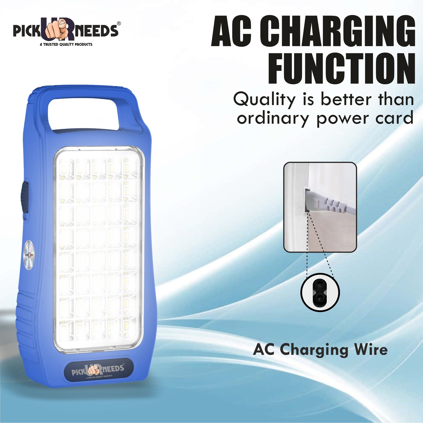 Pick Ur Needs 50W Rechargeable Emergency Light With 40 SMD Big LED 4500mAh Long Battery Backup 8 hrs Lantern Emergency Light