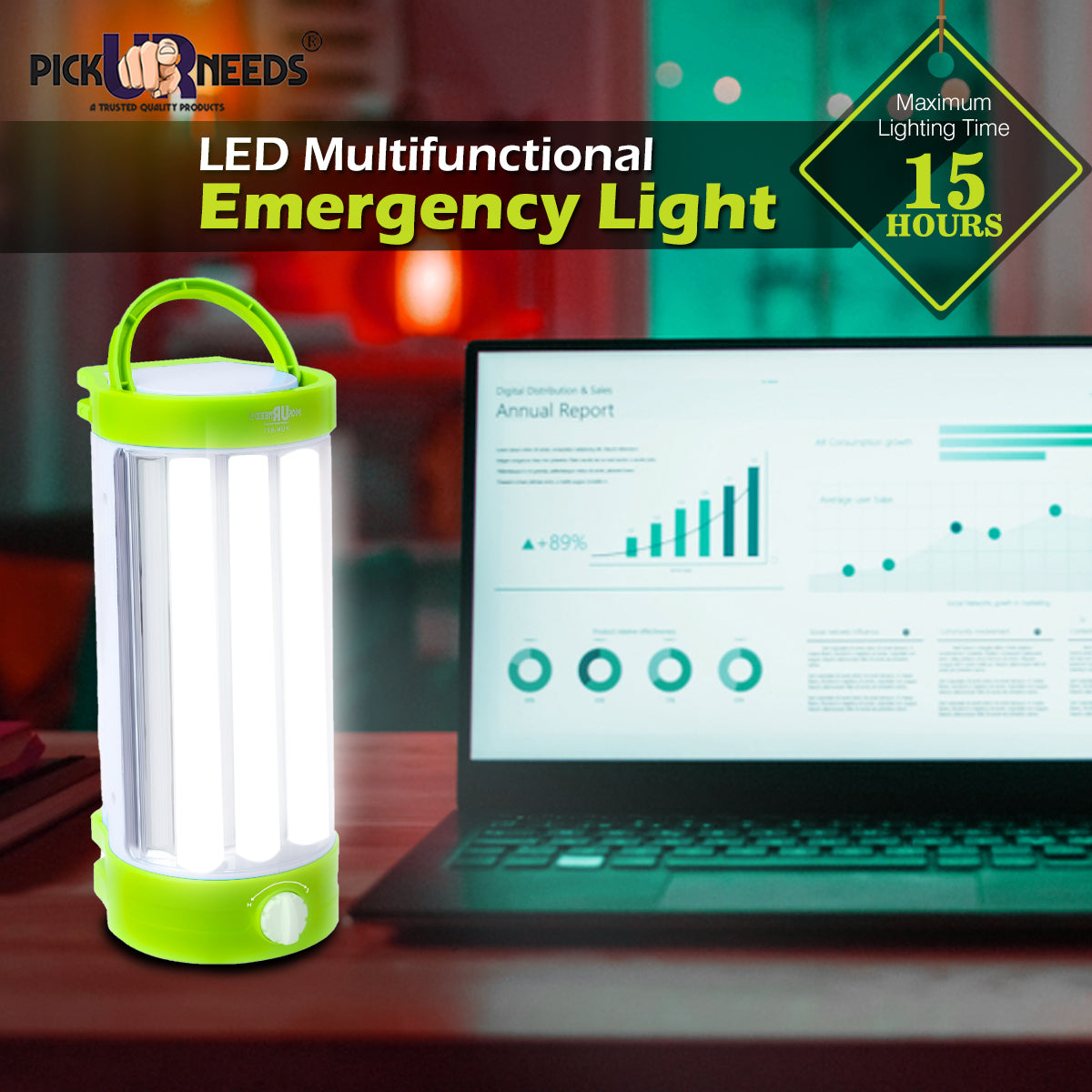 Pick Ur Needs Rechargeable Lantern Emergency Light 3 Long Tube For Home With 15 Hrs Lantern Emergency Light