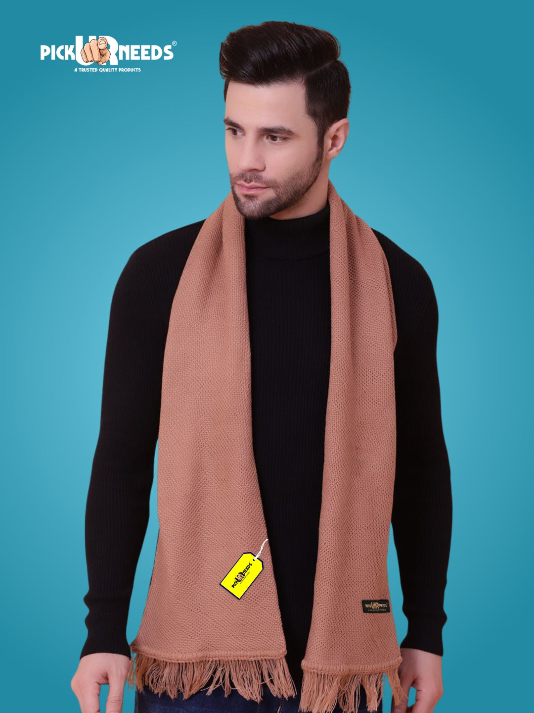Pick Ur Needs Premium Soft, Warm & Breathable Wool Blend Winter Scarf for Men Fashionable Elegant Muffler