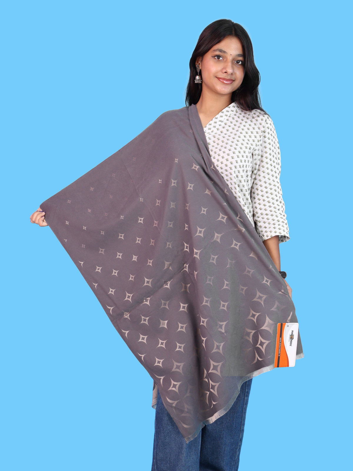 Pick Ur Needs Womens 2-in-1 Reversible Shawl Stylish Printed Winter Shawls for Girls Soft Warm Woolen Stole Premium Large Winter Wrap