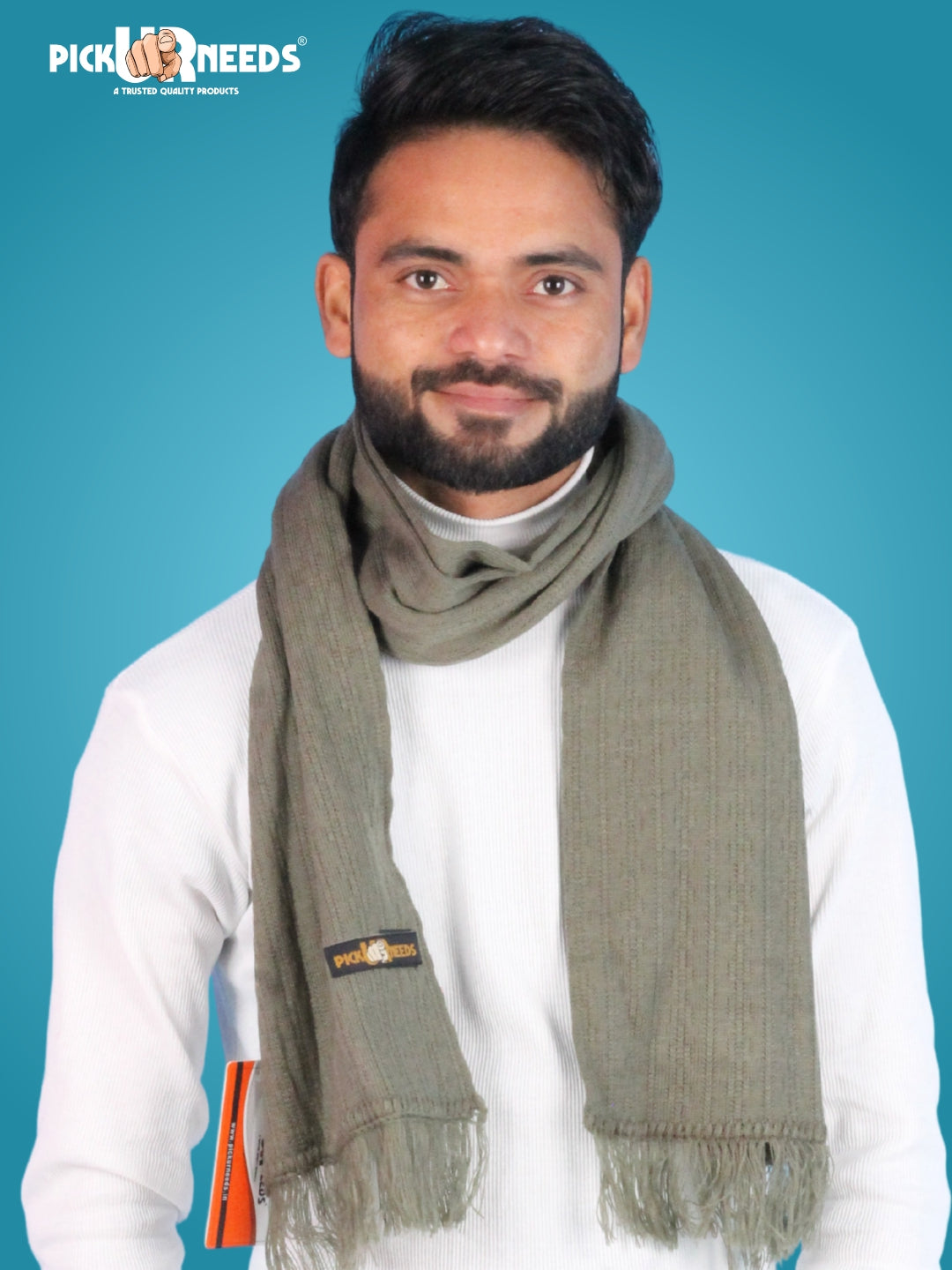 Pick Ur Needs Men’s Winter Woolen Muffler Soft & Warm Knitted Scarf with Fringes Premium Warm Mufflers
