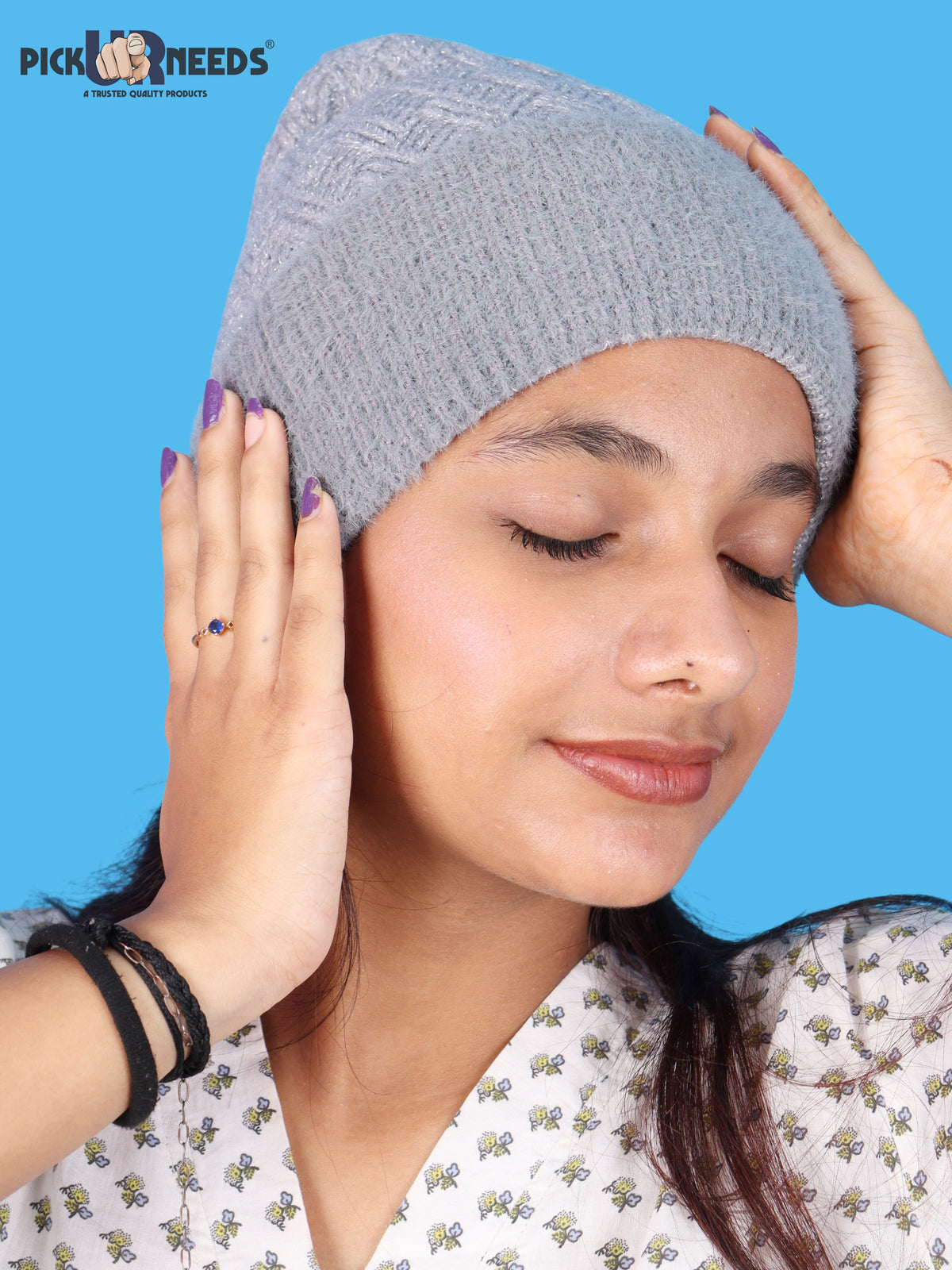 Pick Ur Needs Women & Girls Winter Beanie Cap Cozy & Soft Knitted Warm Hat with Stretchable Fit