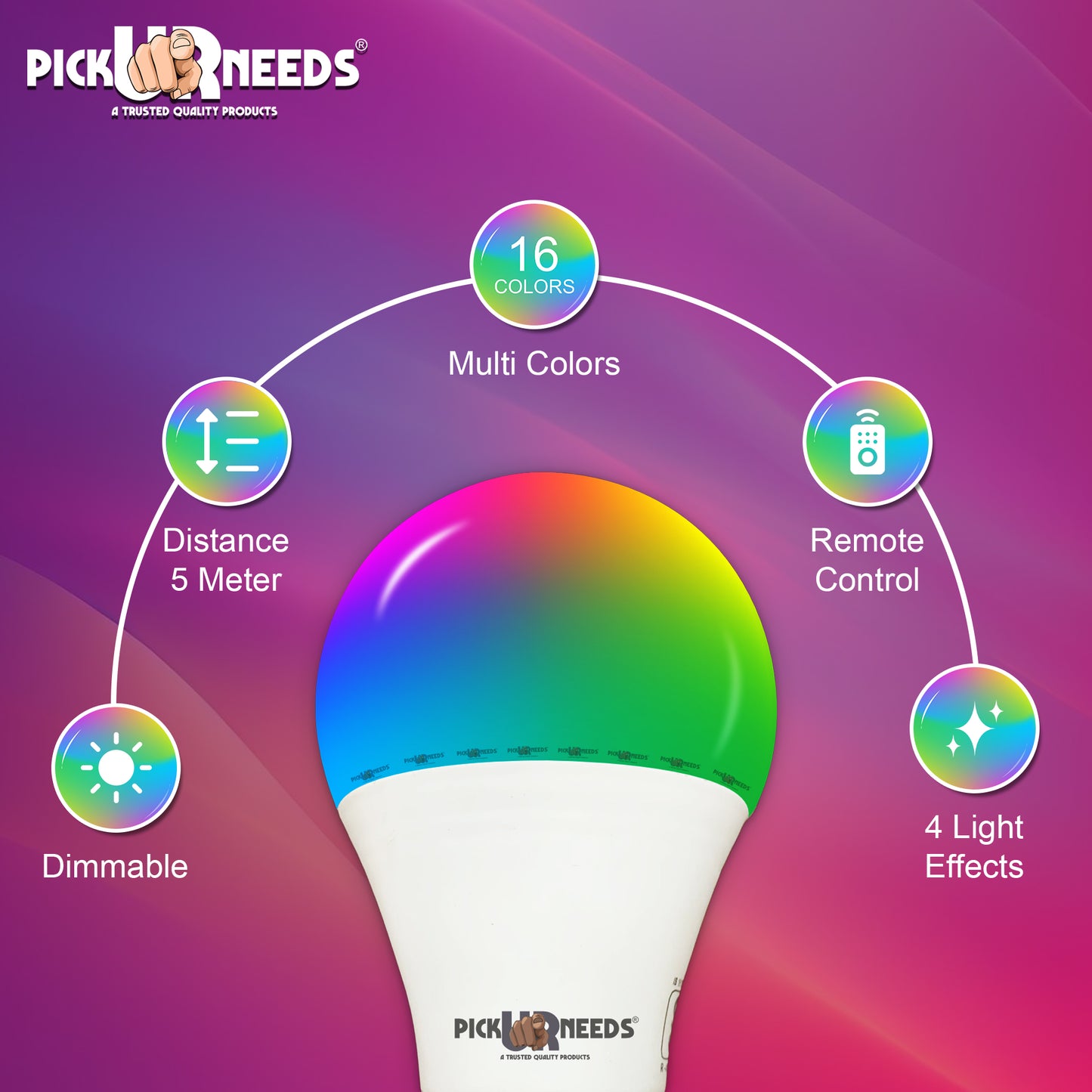 Pick Ur Needs 18 LEDs 5 m Multicolor Color Changing Bulb Rice Lights  (Pack of 4)