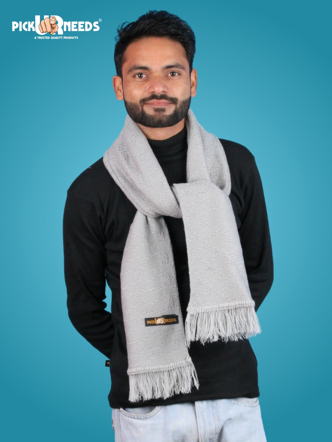 Pick Ur Needs Premium Soft Winter Muffler for Men Lightweight Warm Woolen Scarf Stylish Neck Muffler for Outdoor & Casual Use
