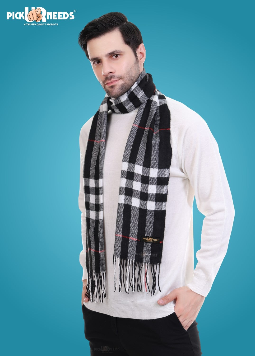 Pick Ur Needs Stylish Men’s Muffler – Warm, Soft & Trendy Winter Accessory