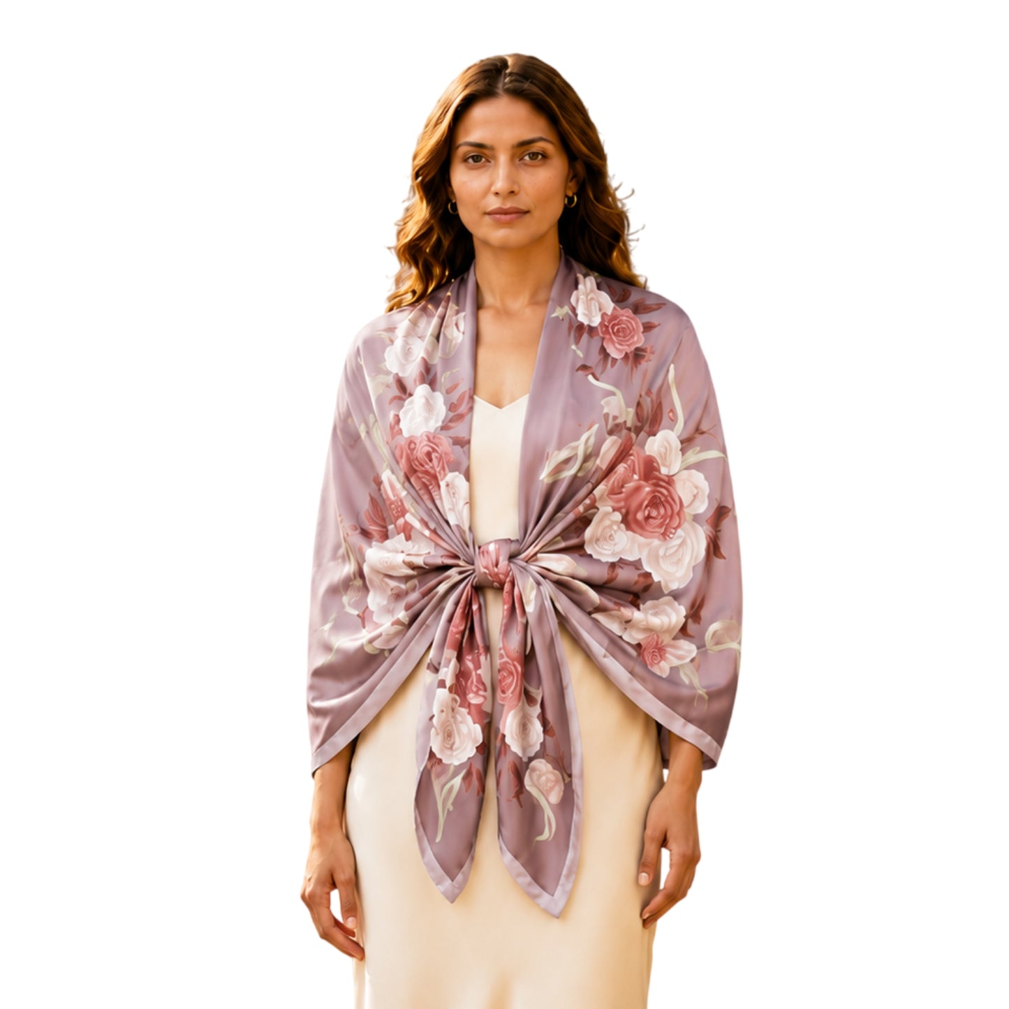 Pick Ur Needs Summer Silk Floral Printed Scarf for Womens & Girls Elegant Neck, Head & Shoulder Wrap Soft Lightweight Fashion Stole