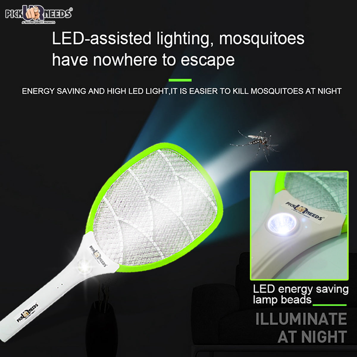 Pick Ur Needs Mosquito Racket Bat Rechargeable Anti Electric Insect Killer Racquet Bat | Fly Swatter with USB Charging