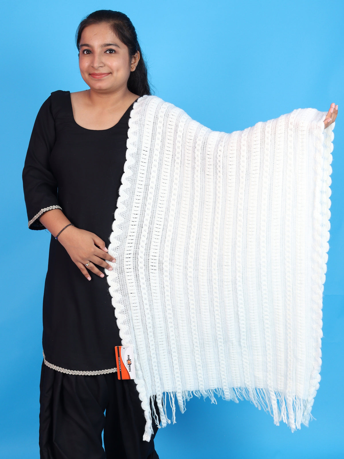 Pick Ur Needs Womens & Girls Winter Soft Warm Knitted Elegant Wool Muffler Stole For Casual and Office