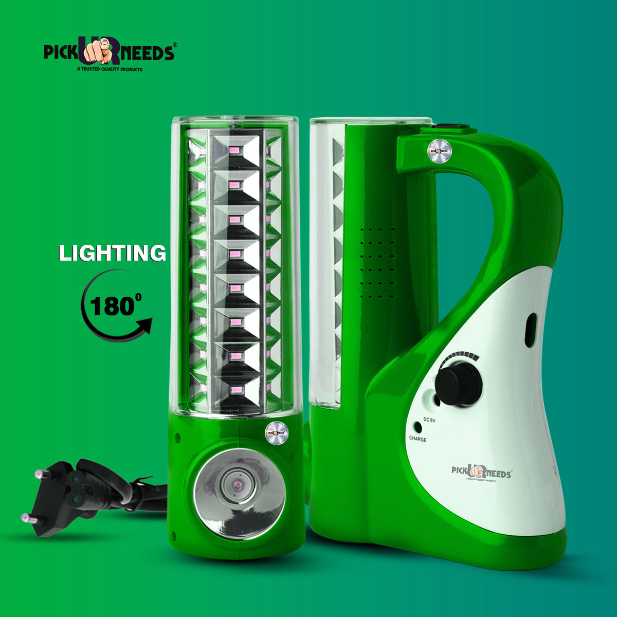 Pick Ur Needs Rechargeable Emergency 2 In 1 Home LED Torch Lantern Lamp Light with 24 SMD Light