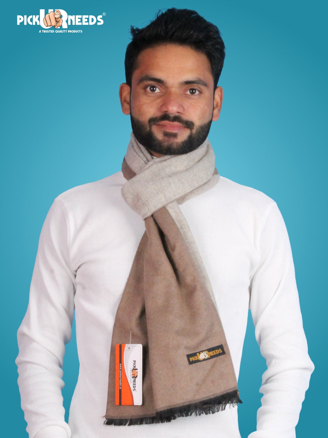Pick Ur Needs Reversible Winter Muffler for Men Dual-Color Soft Woolen Scarf Warm, Stylish & Lightweight Muffler for Casual, Office & Outdoor Wear