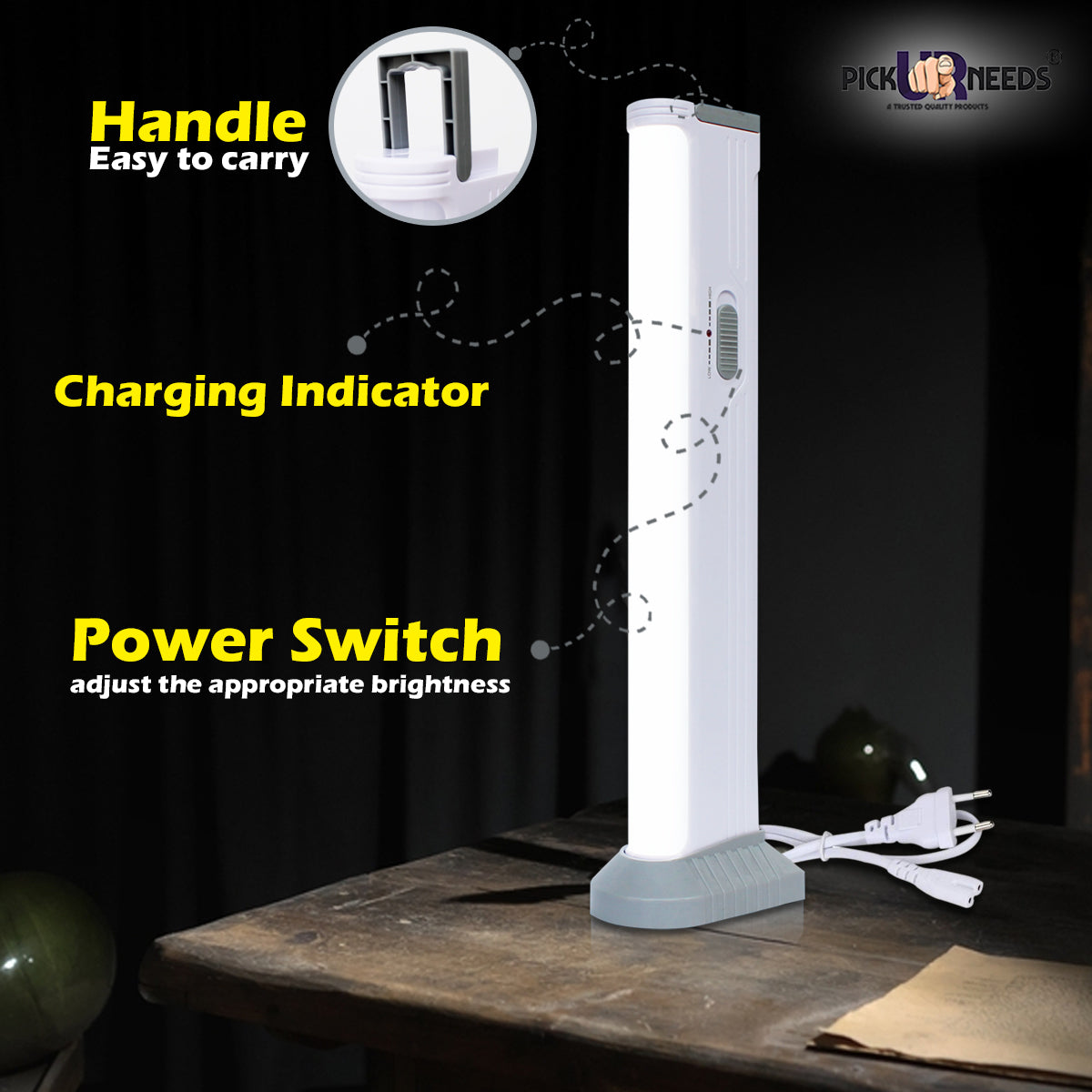 Pick Ur Needs Super Bright Plastic Emergency Long Tube Light with Low and High
