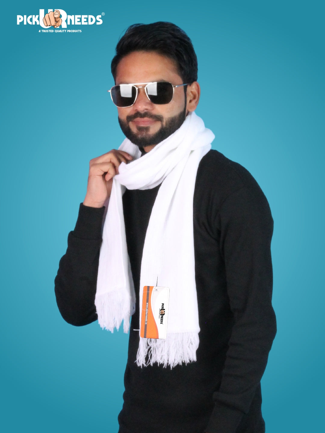 Pick Ur Needs Men’s Winter Woolen Muffler Soft & Warm Knitted Scarf with Fringes Premium Warm Mufflers