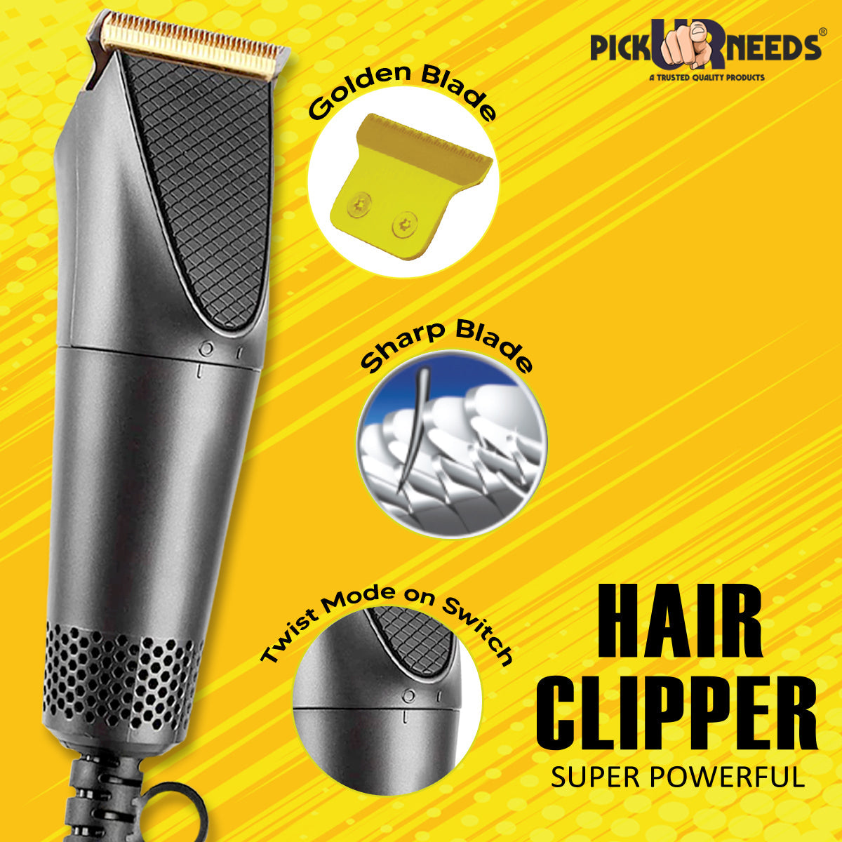 Pick Ur Needs Professional High Quality Hair Clipper Advanced Shaving System Runtime: 120 min Trimmer for Men