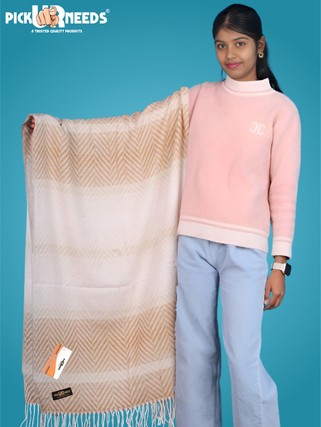 Pick Ur Needs Women's Designer Shawl Cozy Winter Wrap Soft Lightweight Shawl for Office & Travel