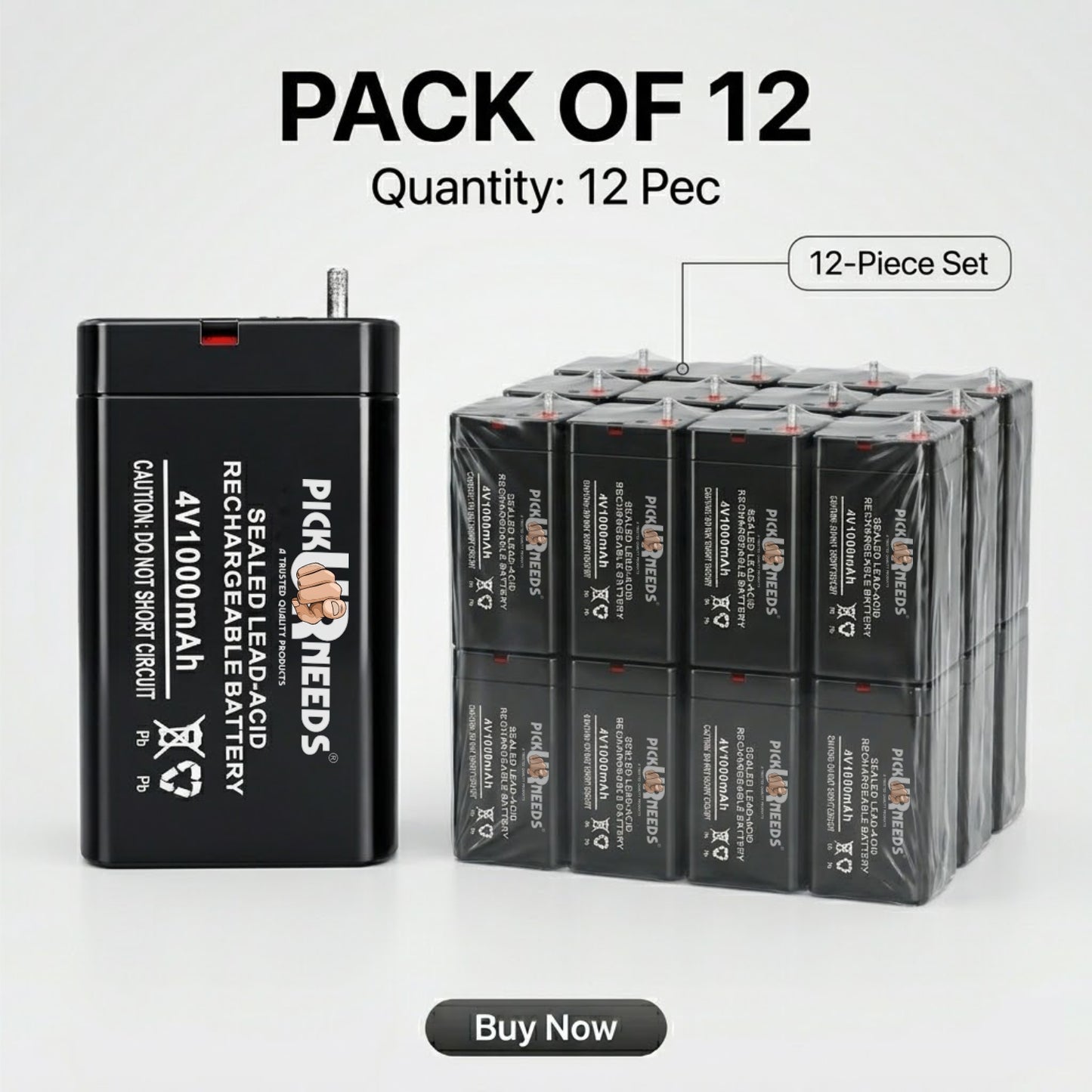 Pick Ur Needs Emergency Light Durable 4V 1000mAh Sealed Lead Acid Battery 4 hrs Lantern Emergency Light (Black)