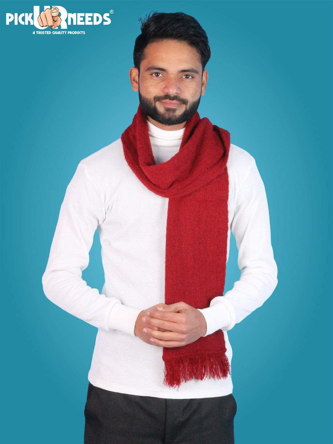 Pick Ur Needs Premium Winter Knit Muffler for Men Soft Woolen Neck Scarf with Stylish Pattern Warm & Comfortable Winter Wear for Outdoor & Casual Use
