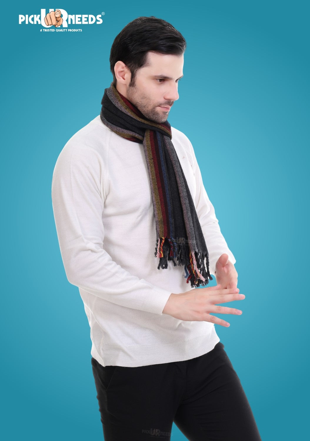 Pick Ur Needs Stylish Men’s Muffler – Warm, Soft & Trendy Winter Accessory