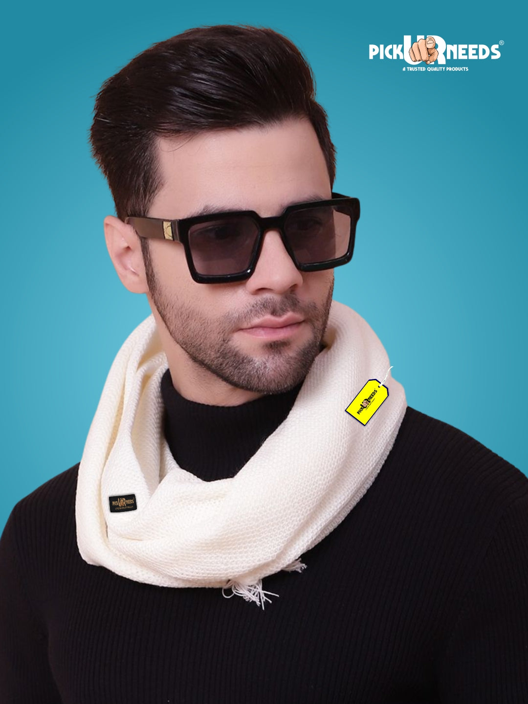 Pick Ur Needs Premium Soft, Warm & Breathable Wool Blend Winter Scarf for Men Fashionable Elegant Muffler
