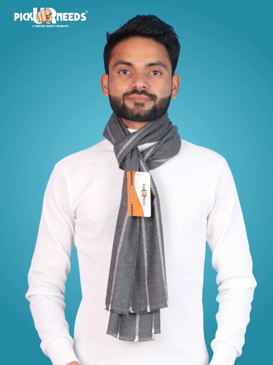 Pick Ur Needs Premium Winter Muffler for Men Soft Wool-Blend Checked Scarf Warm, Lightweight & Stylish Muffler for Office, Casual & Outdoor Wear