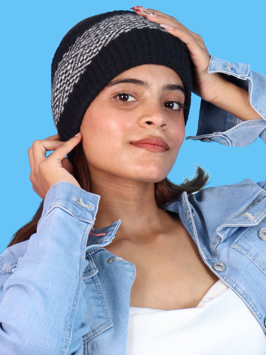 Pick Ur Needs Unisex Winter Headband Ear Warmer For Women & Men Soft Stretch Warm Head Wrap with Geometric Pattern