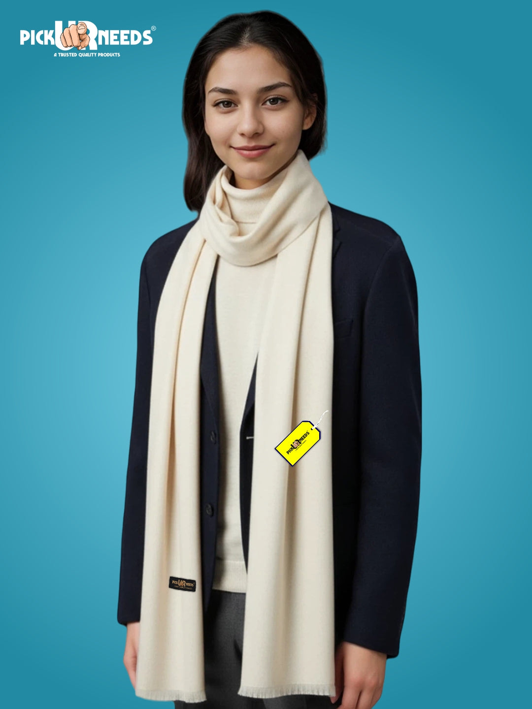 Pick Ur Needs Women's Soft Wool Blend Shawl Warm Winter Wrap Stylish Ethnic Stole for Ladies