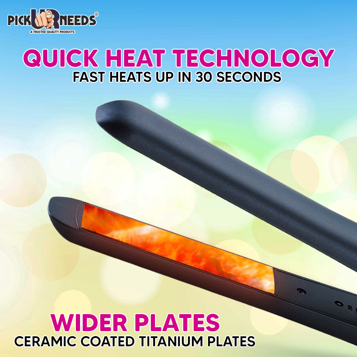 Pick Ur Needs Professional Hair Straightener 40W Ceramic Plate With Quick 30Sec