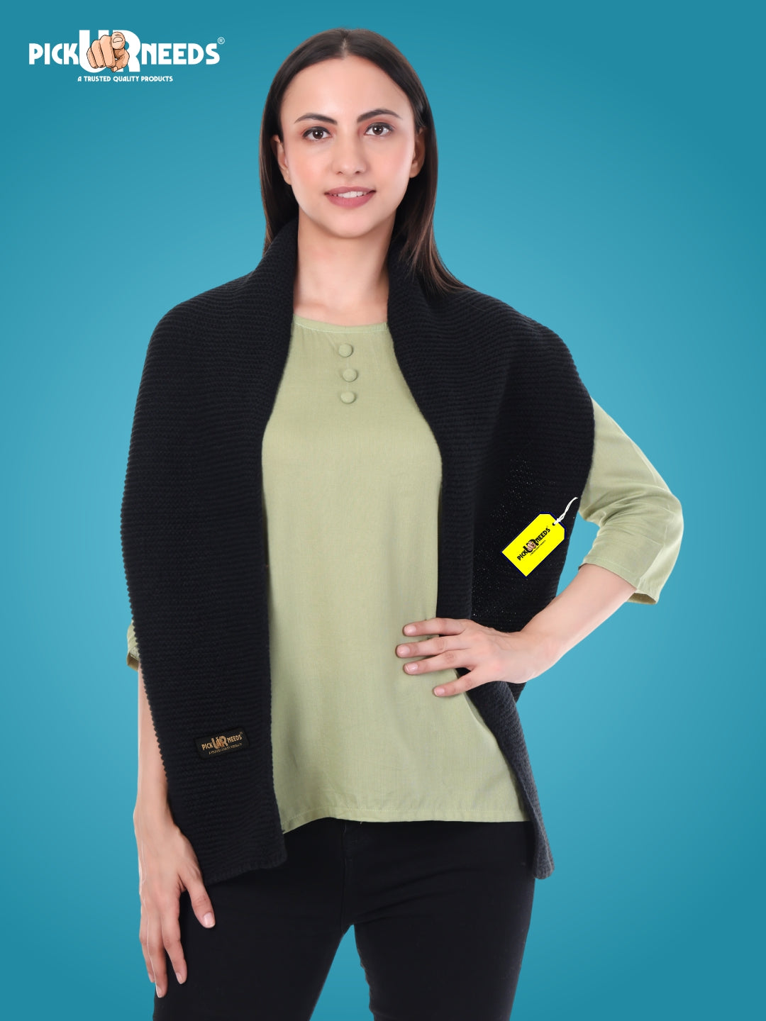Pick Ur Needs Premium Knitted Winter Shawl/Stole for Women | Soft & Warm Woolen Wrap | Multipurpose Muffler,Shrug & Scarf