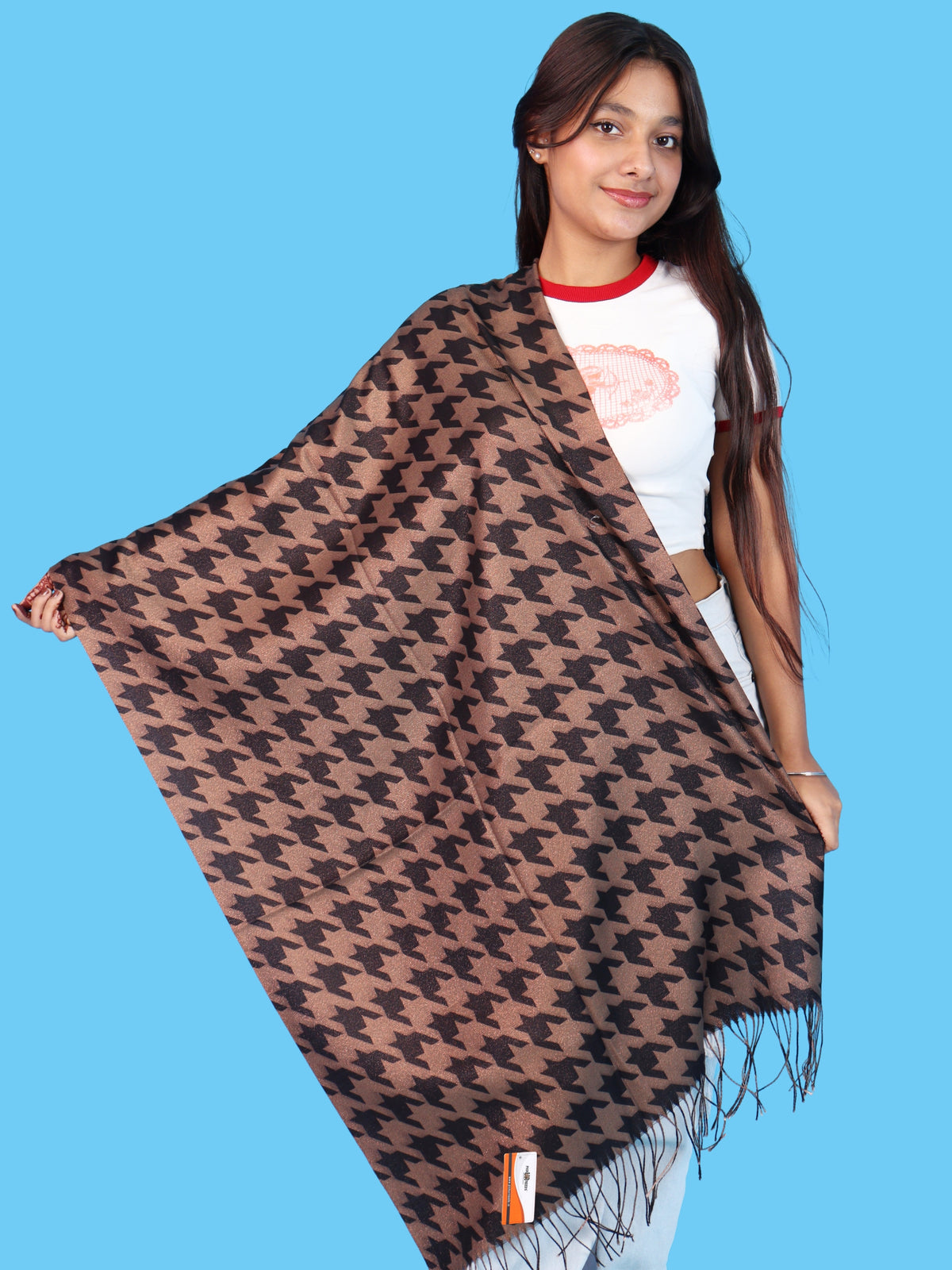 Pick Ur Needs Premium Winter Womens & Girls Shawl Soft & Cozy Printed with Elegant Geometric Design