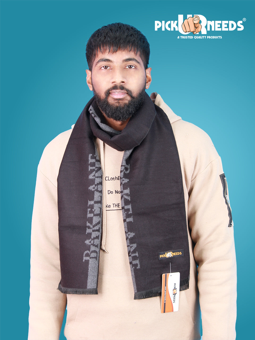 Pick Ur Needs Wool Blend Muffler for Men Soft Winter Scarf with Elegant Checks All-Day Comfort