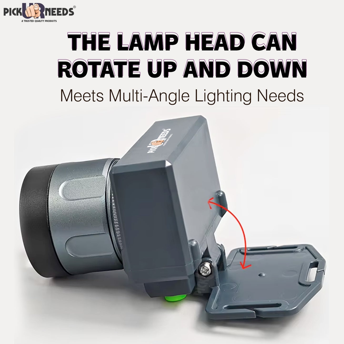 Pick Ur Needs Rechargeable Aluminium Body Head Lamp 3 Mode LED Zooming Head 200W Laser Type C 5 hrs Torch Emergency Light