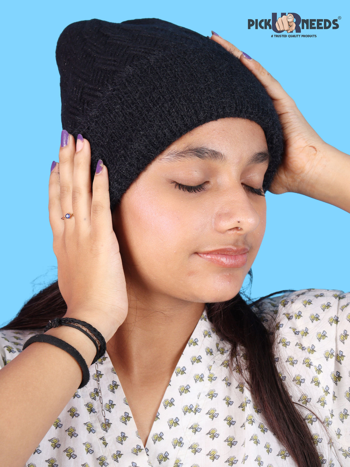 Pick Ur Needs Women & Girls Winter Beanie Cap Cozy & Soft Knitted Warm Hat with Stretchable Fit