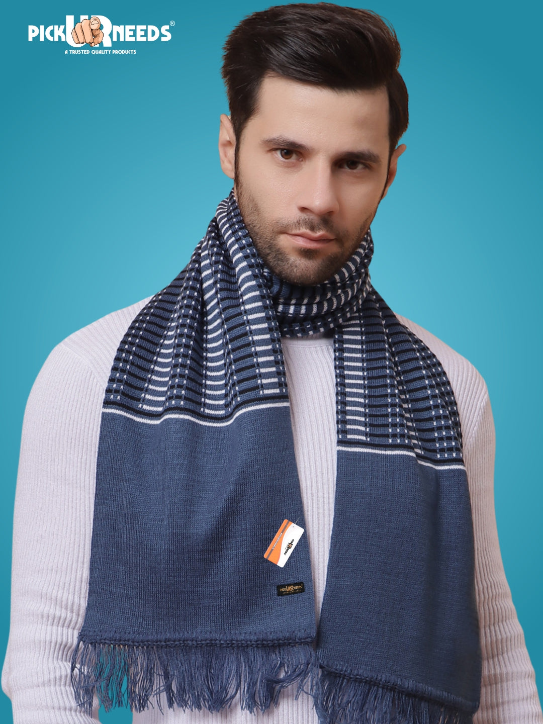Pick Ur Needs Premium Winter Muffler for Men Soft Woolen Knitted Scarf for Warmth & Style