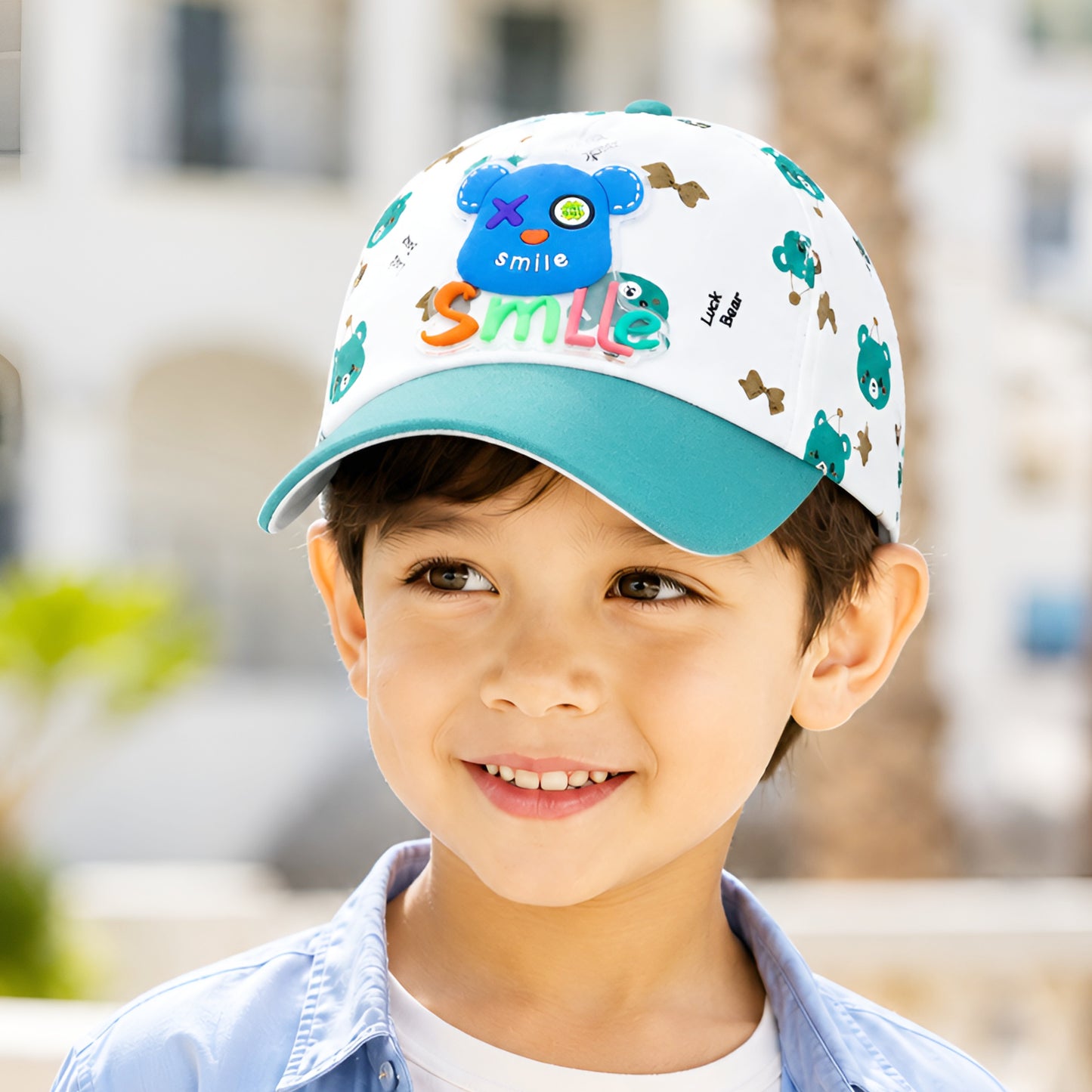 Pick Ur Needs Cute Smile Bear Kids Baseball Cartoon Printed Adjustable Cap for Boys & Girls Lightweight Hat